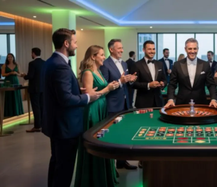 Stół ruletkowy podczas eleganckiego wieczoru eventowego